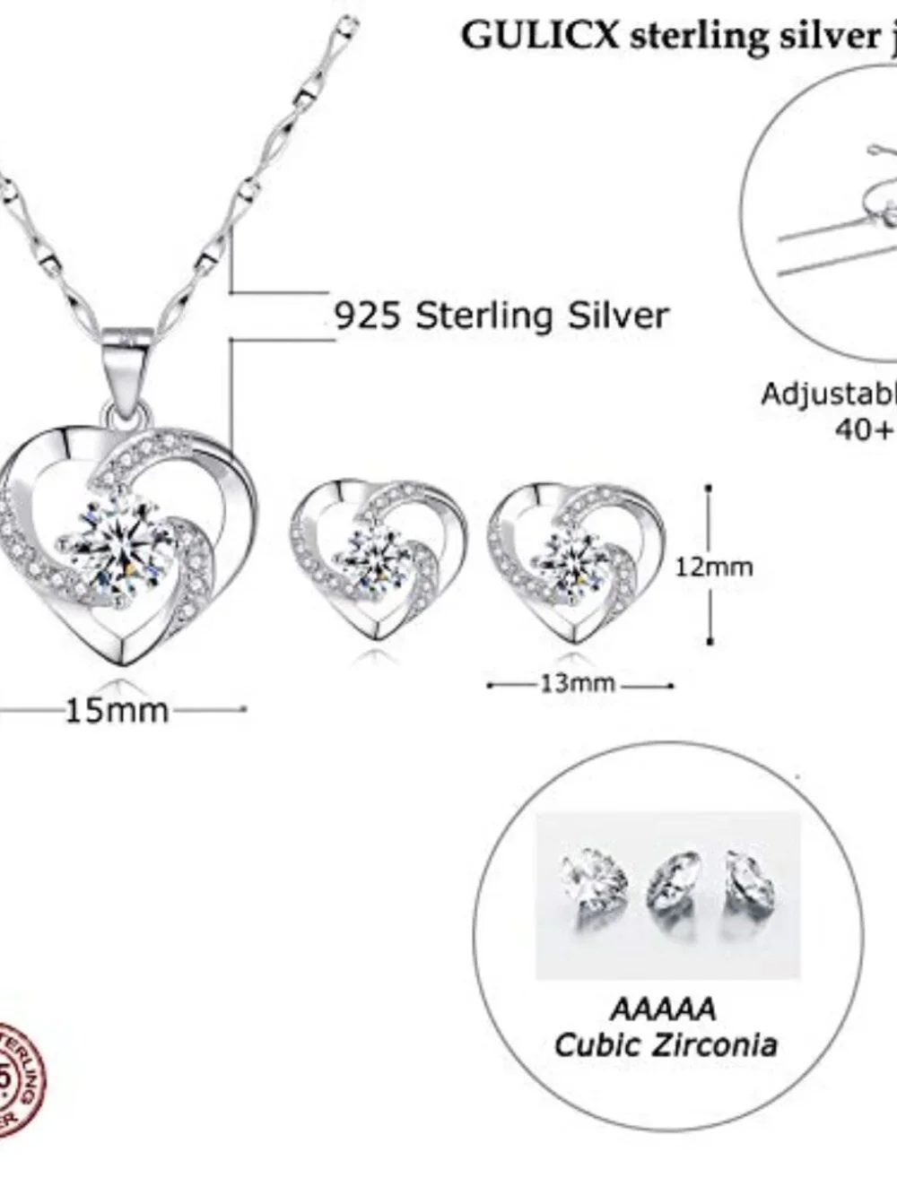 BRAND NEW Jewelry Set for women, 925 Sterling Silver Stud Earrings